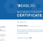 Сертификат EASL на 2013 год